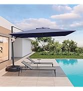 east end patio offset umbrella Amazon.com : EAST OAK and Flame&Shade Patio Umbrella, 11ft Round Outdoor,  Large Offset Cantilever Umbrella with 360° Rotation, Heavy Duty Windproof  and UV Resistant Double Top for Pool and Deck, Mountain Gray :