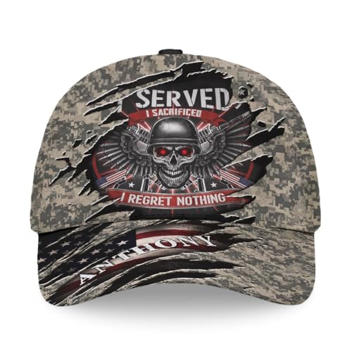 Image of Skull Cap, Gifts for Men, Skull Us Flag Skeleton Gothic Horror, Black Baseball Cap, Adjustable Caps Sun Hat