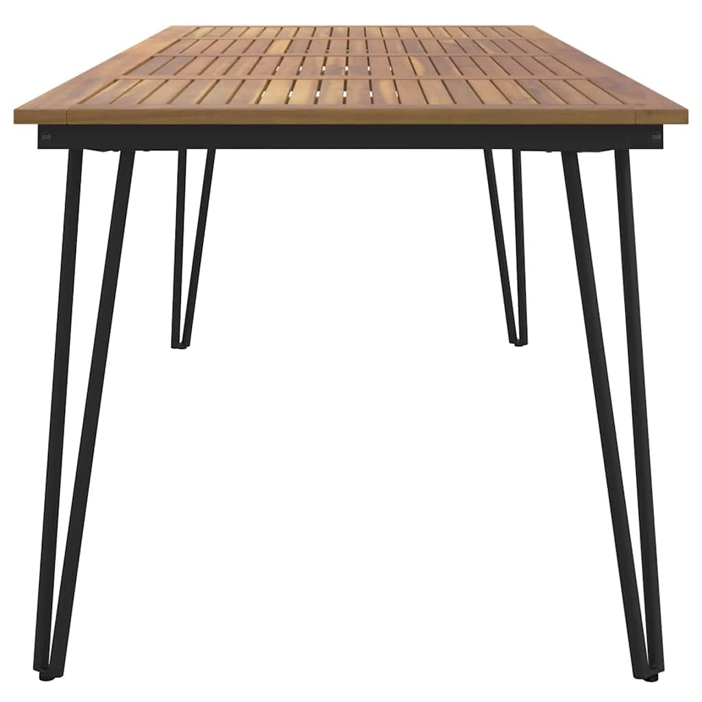 vidaXL Mesa de jardín con Patas en U Madera Maciza Acacia 180x90x75 cm, Mesa de Exterior, Muebles de jardín, Muebles de Patio, Mesa de Patio