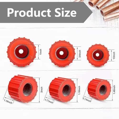 3 Stück Kupferrohrreiniger 15 mm+20 mm+28 mm Set Sanitärröhren Heizungsröhren Rohrarmaturen Hocheffizient Kalk Rost Schmutz Entfernen Enge Rohrverbindungen Tägliche Wartung Profi Reparatur