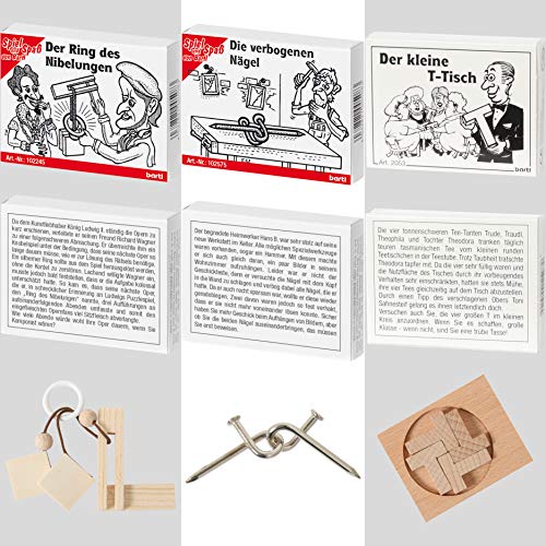Bartl 500269 Knobelspiele aus Holz Puzzle Set F (9 Puzzles) Geschicklichkeitsspiele für Erwachsene und Kinder – Ansicht 4