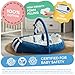 Portable Baby Lounger for Newborn w/Removable Arch & 3 Toys - Infant Lounger w/ 38% More Protection - Comfort, Breathable and Soft Floor Dock a Tot for Home and Travel | 0-24 (Blue)