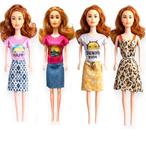 Image of SHAKTISM Doll Set for Girls with Makeup, Dress, Accessories, Wardrobe Closet, Hangers, Necklace, Multicolor, 3 Years and Up (Charm Girls Doll)
