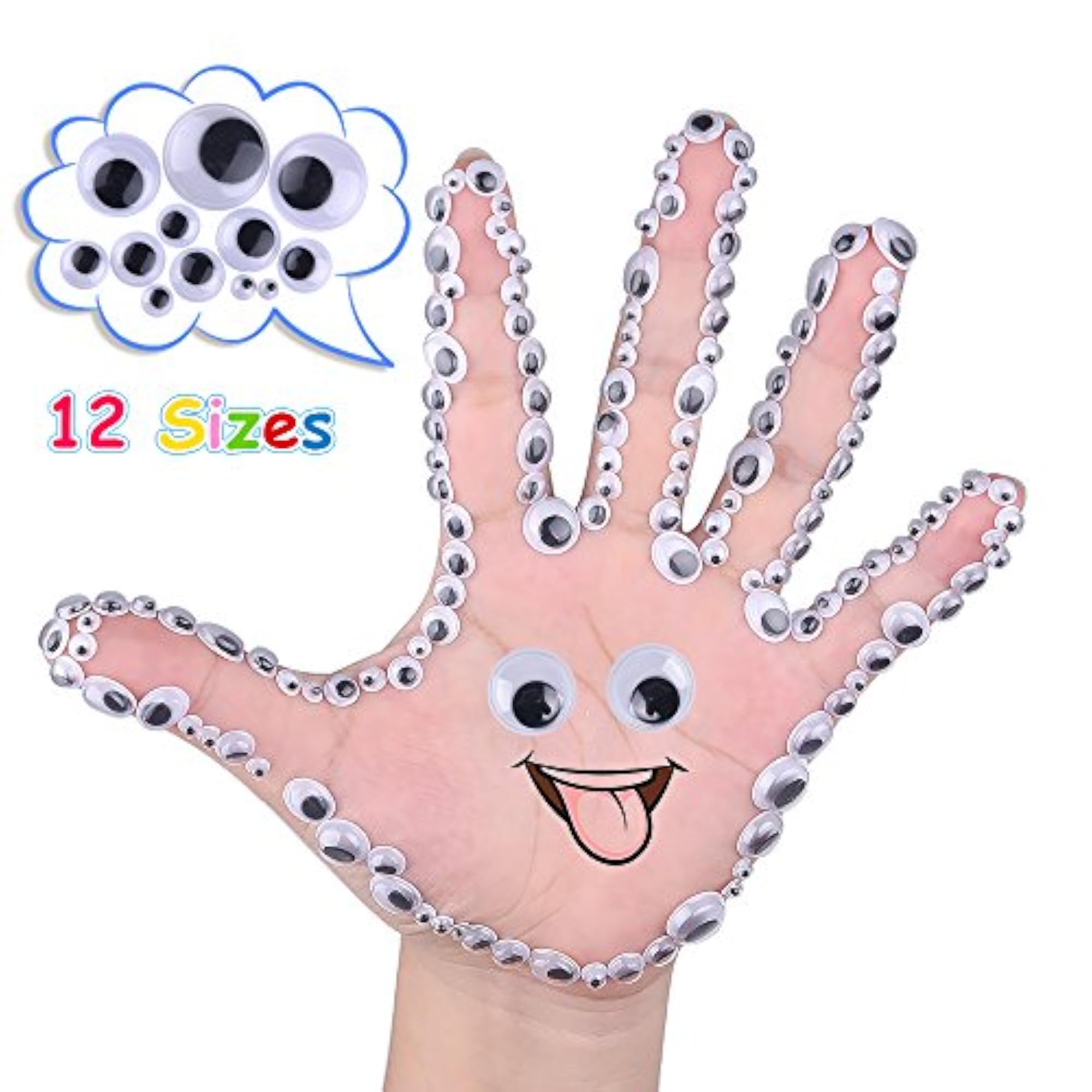 1220 Pieces Mixed Wiggle Googly Eyes, Self Adhesive for Crafts