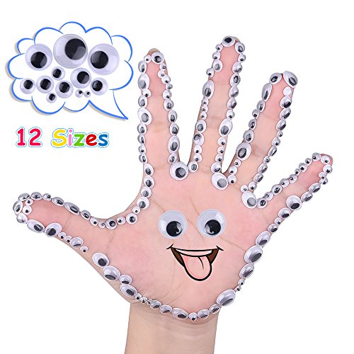 KUUQA 1220 Stück Selbstklebend Wackelaugen Kulleraugen Klebeaugen für DIY Scrapbooking Handwerk