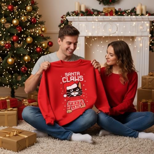 Tstars Santa Claws Cat Christmas Sweatshirt - Image 4