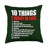 10 Things I Want In Life Horses Rider Equestrian Horse Lover Throw Pillow
