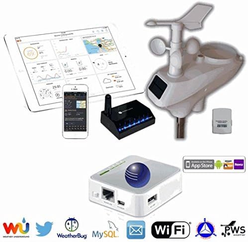 Ambient Weather WS-1400-IP-WEATHERBRIDGE Observer Solar Powered Wireless Internet Remote Monitoring Weather Station, Featuring WeatherBridge