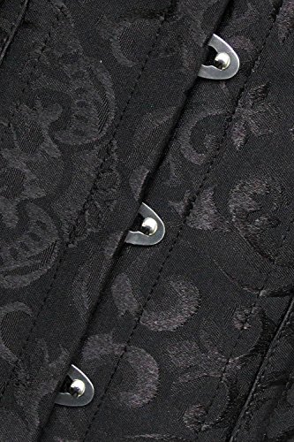 Charmian Women's 26 Steel Boned Brocade Long Torso Hourglass Body Shaper Corset Black Xxx-Large #TOP4