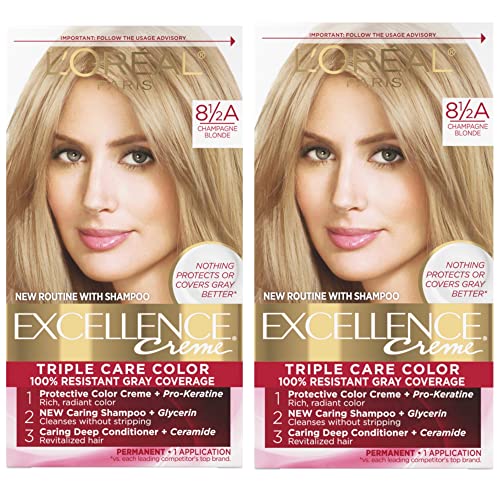 Image of L'Oreal Paris Excellence Creme Permanent Hair Color, Champagne Blonde [8.5A] 1 ea ( Packs of 2)