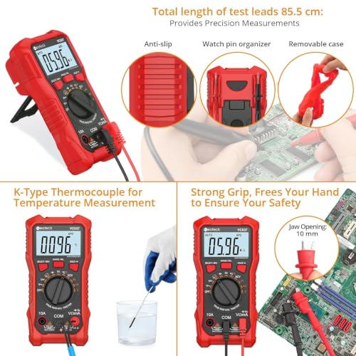 Image of Neoteck 6000 Counts True RMS Digital Multimeter,Auto Range Multimeter with NCV,AC /DC Voltage Current Resistance Capacitance Frequency Temperature Duty Cycle Voltmeter for Home Automotive Electrician