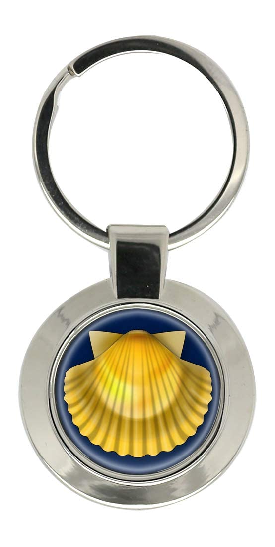 Giftshop Uk Unisex Silver Coloured Metal Scallop Shell Of St. James Key Ring