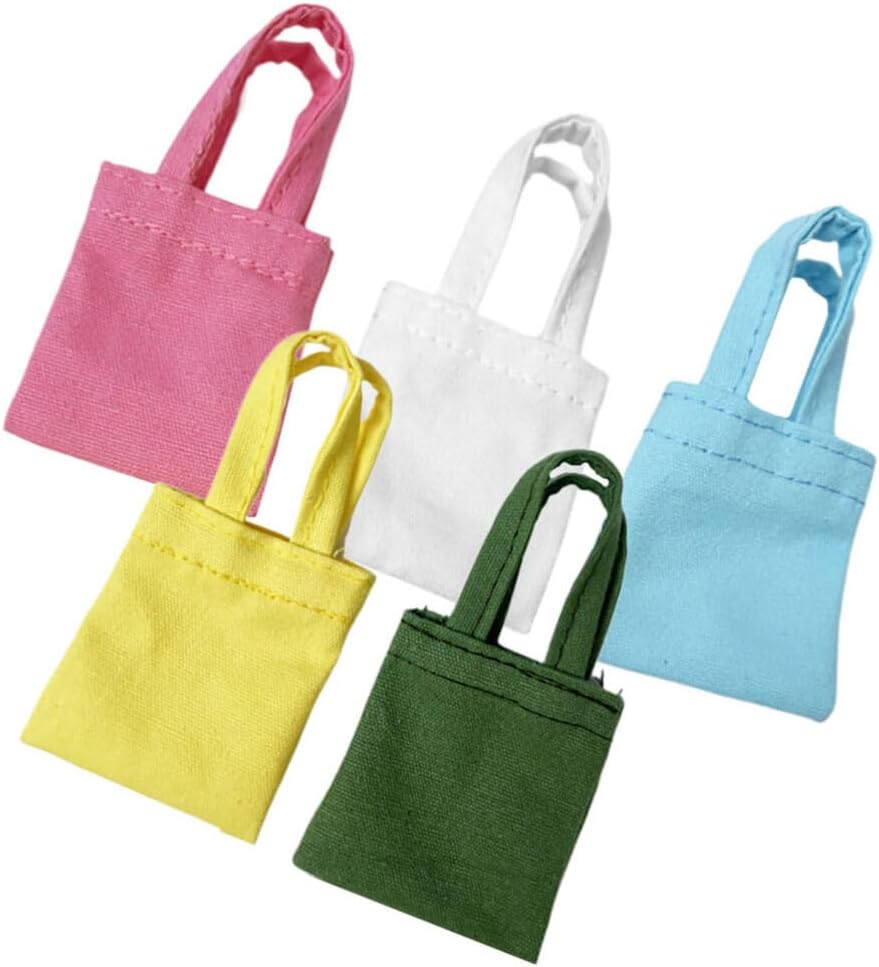 UPKOCH Miniature Doll House Accessories 1 6 Scale Canvas Shopping Bag for Doll Outfits and Mini Tote Bag Collection