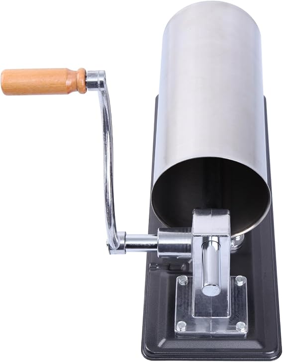 4.8 L Manual Sausage Filler Sausage Machine Stainless Steel Sausage Filling Machine with 4 Pieces Filling Tubes 11 mm 16 mm 20 mm 28 mm Sausage Press with Table Clamp for Home Silver