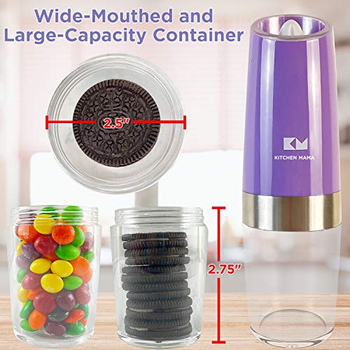 Kitchen Mama Electric Salt Or Pepper Grinder: One-Flip To Trigger Grinding, Black Peppercorns, Sea Salt Pepper Shakers, Battery Operated And Refillable Automatic Mill Adjustable Coarseness(Purple) #TOP4