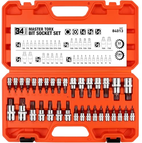 HORUSDY 34-Piece Tamper-Proof Torx Bit Socket Set