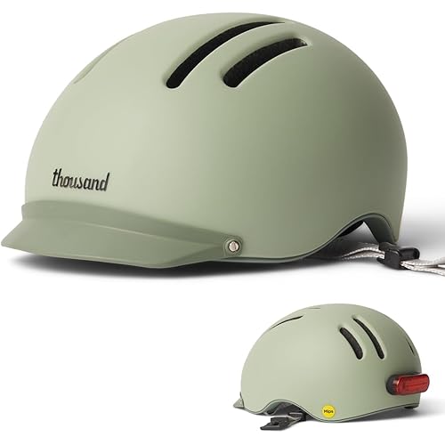 Thousand Chapter MIPS Adult Bike Helmet - LED Tail Light, Cycling & Bicycle Safety Certified, Lightweight & Low Profile, Men & Women, Lockable PopLock