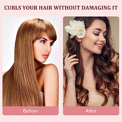 New Satin Heatless Hair Curler 2 Set, Hair Rollers for Heatless Curls with Hair Caps, Soft Curling Rod Headband for Long Hair, No Heat Curling Headband Can Sleep in Overnight, DIY Hairstyling Tools for Women (Pink) - Thumbnail 3