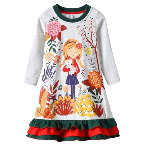 VIKITA Girls Dress Polka Dot Stripe Dresses Baby Girls Clothing Outfits LH3663 (Size: 3-4 Years=98-104cm)