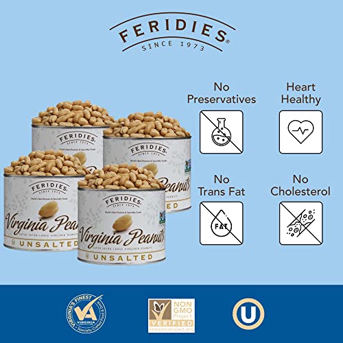 Feridies Super Extra Large Unsalted Virginia Peanuts - 36Oz Can (Pack Of 4) #TOP1