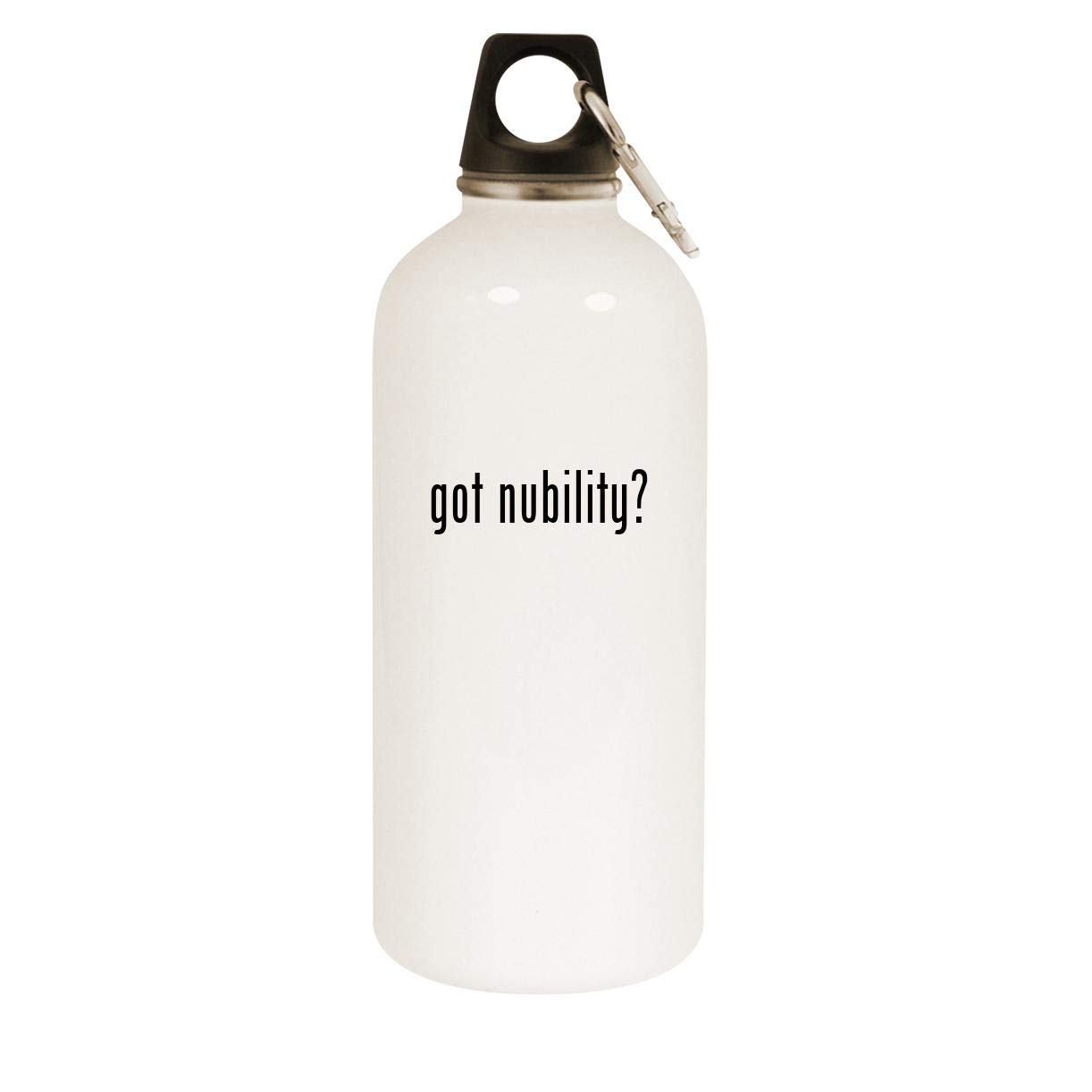 Molandra Products got nubility? - 20oz Stainless Steel White Water Bottle with Carabiner, White