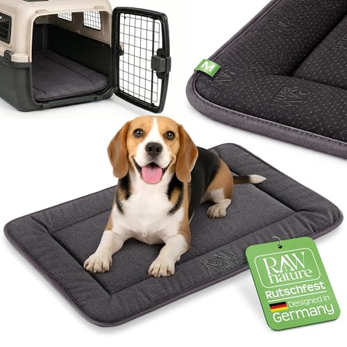 RAW Nature Hundematte KIVO M – 75x55x3 cm Alpengrau, rutschfeste Hundeliegematte aus Cord, waschbar, für Transportbox & Zuhause