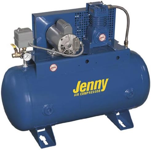 Jenny Compressors G2A-30-208/3 2-HP 30-Gallon Tank 480 Pump RPM 3 Phase 208-Volt, Horizontal Electric Single-Stage Stationary Compressor