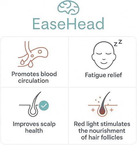 Miniatura 8 de Masajeador eléctrico del cuero cabelludo para el crecimiento del cabello y el alivio del estrés, inalámbrico, recargable, impermeable, con 96 nodos