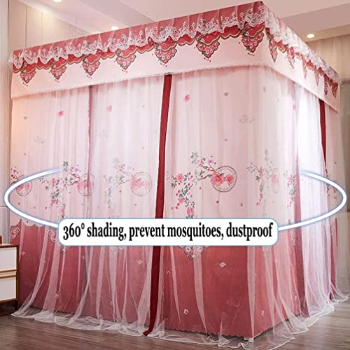 Rideau de lit double king size rose d'inspiration royale et raffinée - 3