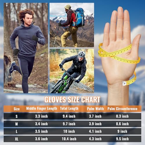 Cevapro Winter Gloves Men Women, Touchscreen Warm Running Gloves Windproof Thermal for Cold Weather Cycling Driving Hiking — view 6