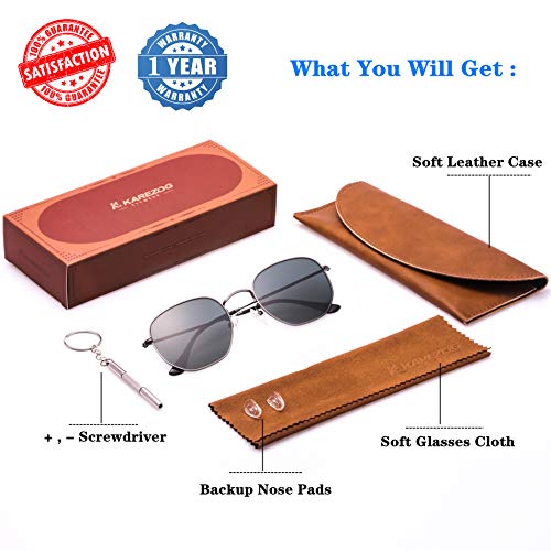 Image of Retro Glass Lens Hexagonal Sunglasses for Men Women Vintage Square Metal Frame Flat Lens Sun glasses