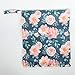 Sigzagor Medium Wet Dry Bag Baby Cloth Diaper Nappy Insert Bag Reusable Washable With Two Zippered Pockets For Girls (Floral)