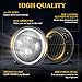 UCYAR 7 Inch LED Headlights Round H6024 for Off-road Compatible with 2008 2009 2010 2011 2012 2013 2014 2015 2016 Jeep Patriot, DOT Approved Headlight High Low Sealed Beam DRL Turn Signal Light