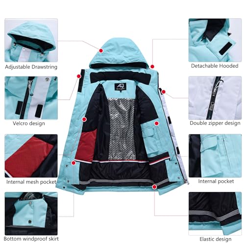 GS SNOWING Women's Ski Jackets and Bib Pants Set Windproof Waterproof Insulated Snowsuit by GS SNOWING - Image 5