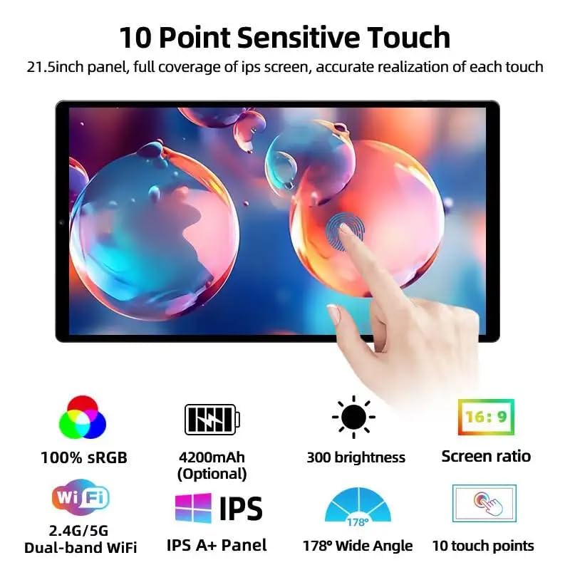 Image of 21.5 inch Android 15 Portable TV Tablet with Carry Bag, Rotating Foldable Stand, 6GB+128GB, with 99.9Wh Battery, 13MP Camera, Dual 5W Speakers, Smart Touch Screen for Travel, Camping & Home Entertainment