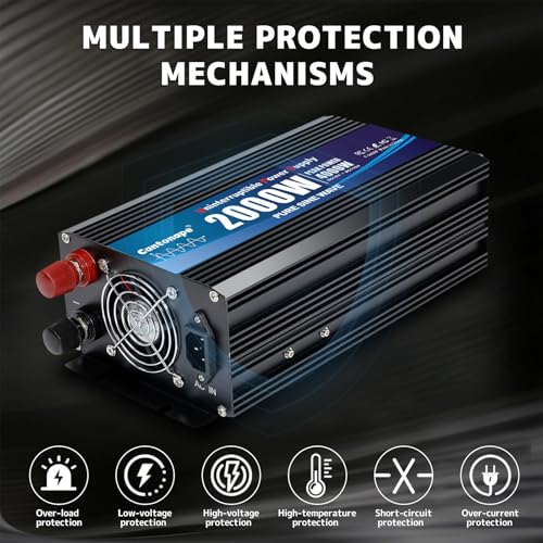 Image of Cantonape 2000W Sump Pump Backup Battery System, Automatic Switching to Battery Inverter Power, Professional Backup System in Case of Power Failure, Pure Sine Wave Output