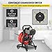 VEVOR 50FT x 1/2Inch Sewer Snake Cleaning Machine on 4 Wheels Electri Drain Auger with 4 Cutters & Foot Switch for 1''-4'' Pipes, Red, Black