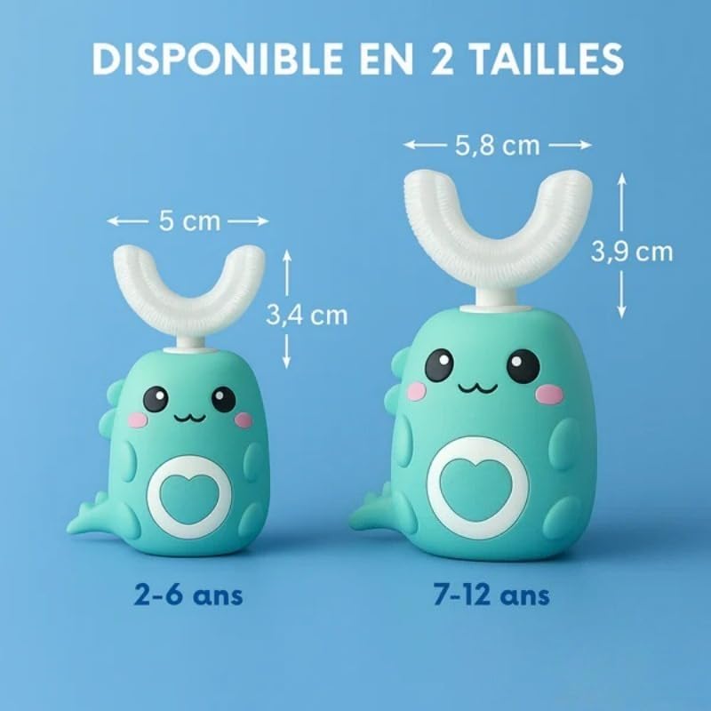Loulou Smile Dinobrosse,2026 Brosse À Dents 360° Pour Enfants,Rechargeable Et Étanche (Rose 7 À 12 Ans)