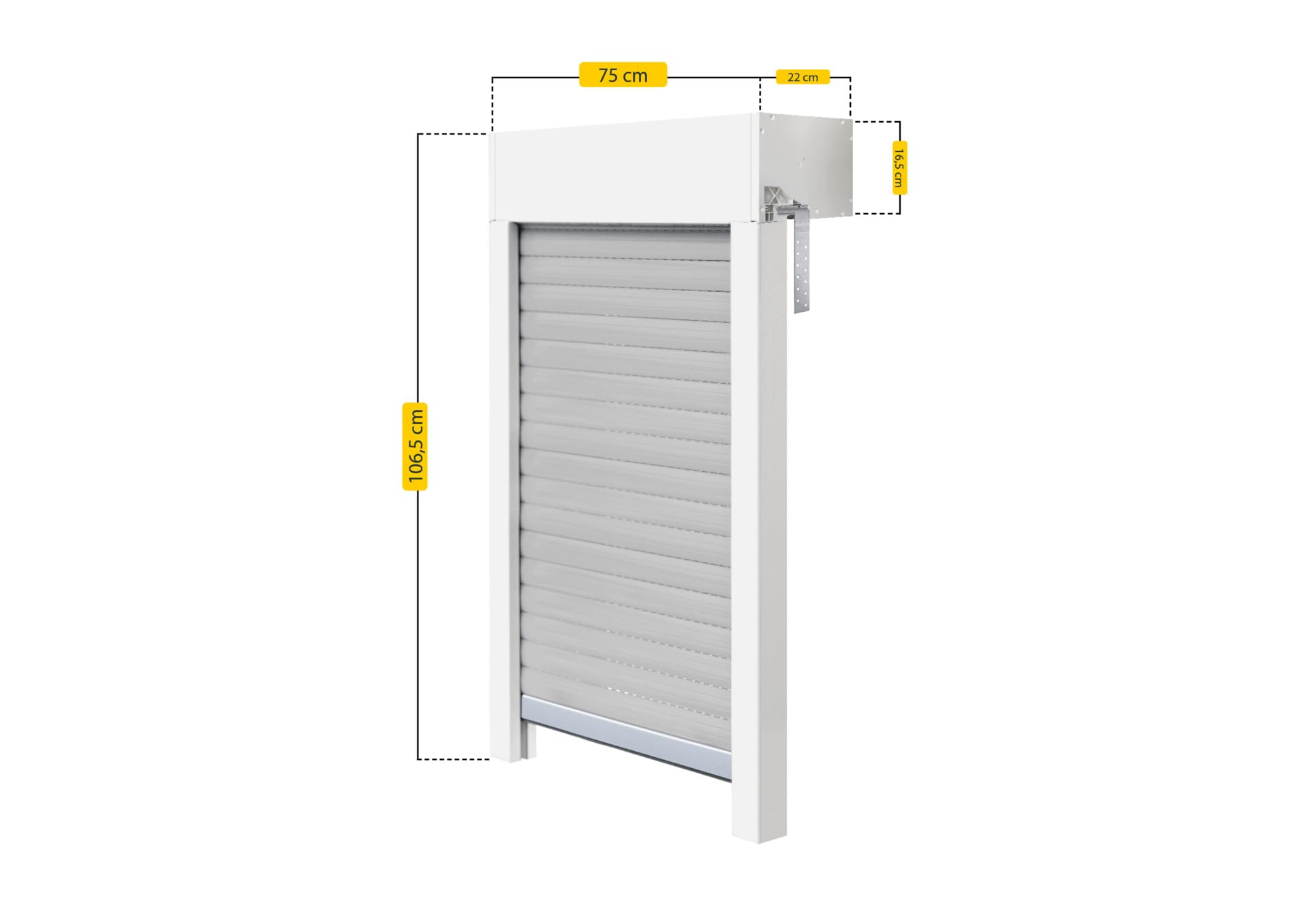 Schellenberg 39054 - Set di tapparelle a soffitto per finestre, sistema di tapparelle Mini, PVC, 75 x 90 cm, bianco/grigio, regolabile in altezza e larghezza, incl. isolamento EPS e accessori per il