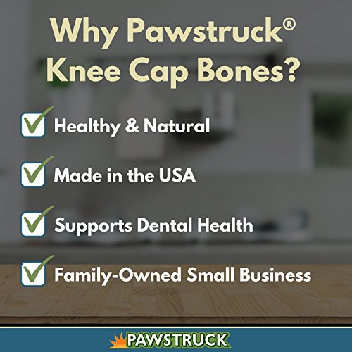 Pawstruck Natural Knee Cap Dog Bones, 50-Pack Dog Treats For Aggressive Chewers, Low Fat And High Protein Dental Chews For All Breeds, Long Lasting And Calming Rawhide Alternatives #TOP4