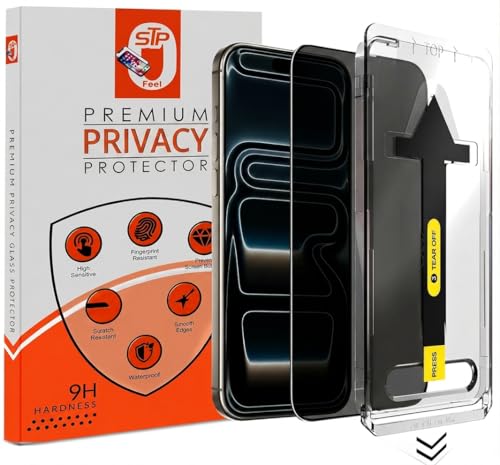 Image of STP FEEL EZEE Fix Privacy Tempered Glass For iPhone 17 Pro 5G (Black, Pack of 1) Anti-Spy with Dust Proof Tempered Glass Screen Protector with Easy Applicator