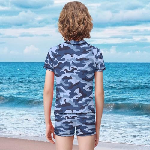 Blue CamouflageChildren's Swimsuits Boys Two Piece Suit9-11Y(140cm)2
