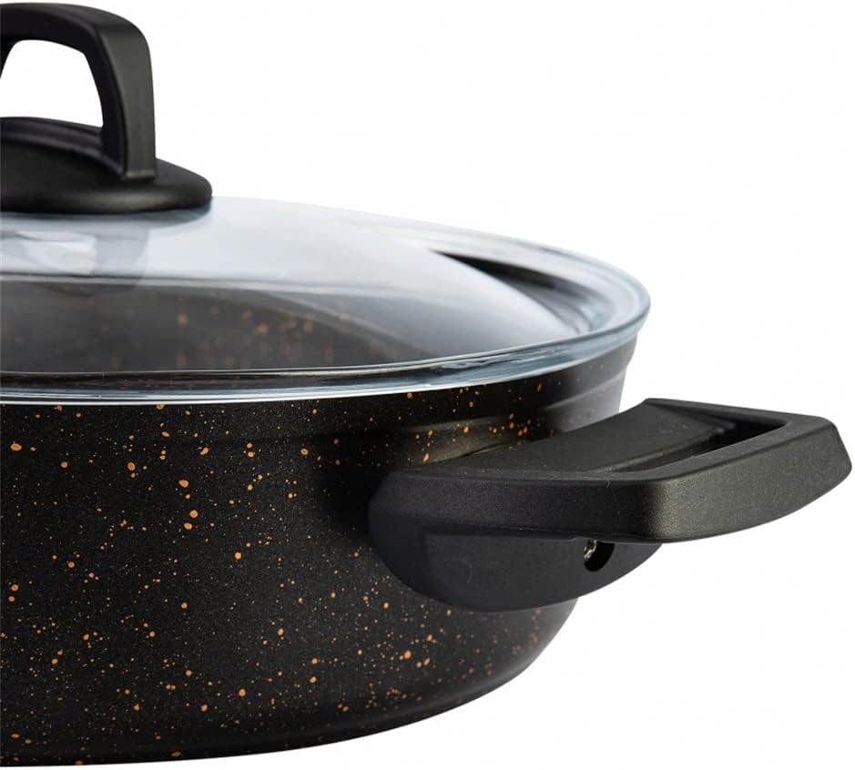Granite Cookware Set 13 Pieces Black Pot Glass Lid Kitchen Kit Tools