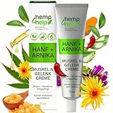 Hemp4Help®Crema de árnica de cáñamo extra concentrada | Crema de masaje y terapia contra el dolor, vitamina B6 &Chilli