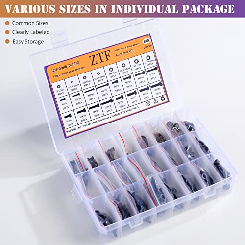 Ztf A-0001 840Pcs M2 M3 M4 M5 Socket Head Cap Screws Nuts Assortment Kit thumb #3