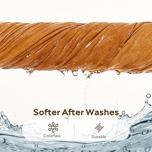 Image of JELLYMONI 100% Washed Cotton Duvet Cover Twin - Soft, Breathable Linen-Look Bedding with Natural Wrinkle Texture, Button Closure, 2-Piece Set (Amber Orange, 68 inchx90 inch)