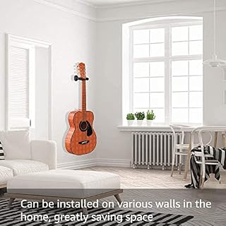 CANTUS Support mural pour guitare, avec verrouillage automatique, pour guitare, acoustique, électrique, basse Noir – Image 6