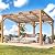 AECOJOY 10'x14' Outdoor Wood Ceder Gazebo for Patio, 14x10 Outdoor Lean to Hardtop Pergolas and Gazebos Clearance, Wall Mounted Wooden Gazebo Heavy Duty Metal Awnings for Patio, Decks, Backyard