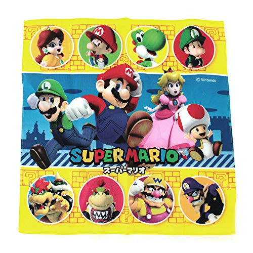 スーパーマリオ ハンカチ (集合柄) キャラクター キッズ グッズ 子供 男の子 マリオブラザーズ 入園 入学