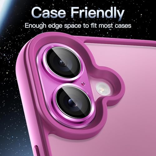 Image of NEXVEU TITANIUM Camera Lens Protector For IPHONE 16 /16 PLUS PINK UHD 9H Glass, Anti Drop, Scratch Resistant, Case Friendly, Removable, Waterproof, Heavy Duty Camera Protector, BUY 2 GET 1 FREE